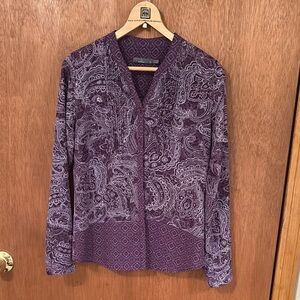 Prana Purple Paisley Button Down Shirt